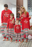 Röd Jul Tryckt Långärmad Matchande Familj Pyjamas
