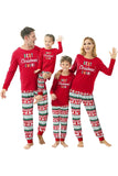 Röd Jul Tryckt Långärmad Matchande Familj Pyjamas
