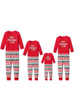 Röd Jul Tryckt Långärmad Matchande Familj Pyjamas