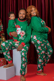 Mörkgrön Jultomten Tryckt Jul Familj Matchande Pyjamas