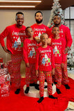 Röd Julgran Tryckt Rund Hals Jul Familj Matchande Pyjamas