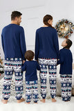 Marinblå Renar Tryckt Jul Familj Matchande Pyjamas