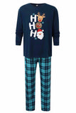 Mörkblå Jul Tryckt Jul Familj Matchande Pyjamas