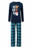 Mörkblå Jul Tryckt Jul Familj Matchande Pyjamas