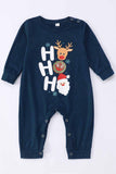 Mörkblå Jul Tryckt Jul Familj Matchande Pyjamas