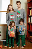 Grå, Grön, Rutig Tryck, Jul, Familj, Matchande Pyjamas Set