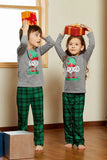 Grå, Grön, Rutig Tryck, Jul, Familj, Matchande Pyjamas Set