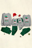 Grå, Grön, Rutig Tryck, Jul, Familj, Matchande Pyjamas Set