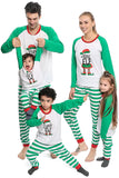 Gröna Ränder Tryck Jul Familj Matchande Pyjamas Set