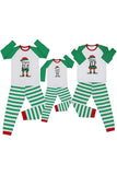 Gröna Ränder Tryck Jul Familj Matchande Pyjamas Set