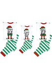 Gröna Ränder Tryck Jul Familj Matchande Pyjamas Set