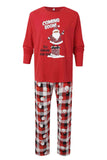 Röd Rutig Snögubbe Tryck Jul Familj Matchande Pyjamas Set