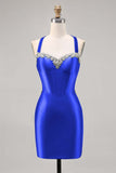 Korsett Satin Bodycon Mörkgrön Homecoming Klänning