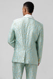 Mint Jacquard Sjal Kavajslag 2 Stycke En knapp Mäns kostymer