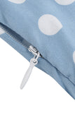 Blå Hepburn Stil V-Hals Prickiga 1950-tals Klänning