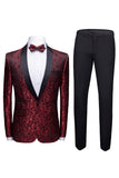Svarta 2 Stycken Jacquard Kostym Herr