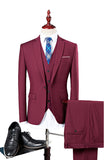 Marinblå 3 Stycken Slim Fit Kostym Herr