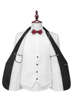Sjal Lapel Vit Tredelade Kostym Herr