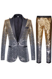 Paljetter Lila 2-Delade Slim Fit Notched Lapel Kostym Herr
