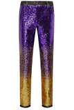 Paljetter Lila 2-Delade Slim Fit Notched Lapel Kostym Herr