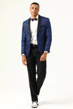 En knapp röd sjal Lapel Jacquard Herrbal kavaj