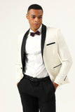 En knapp röd sjal Lapel Jacquard Herrbal kavaj