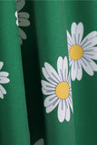 Ärmlös Blomma Tryckt Gul 1950 Tals Klänning