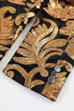 Blazer Slim Fit Solid One Button Business Gold Suit Jacket