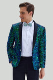 Grön Paljettjacka Blazer Herr