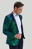 Grön Paljett Blazer Herr