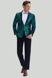 Grön Paljett Blazer Herr