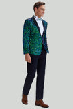 Grön Paljett Blazer Herr