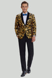 Guld Slim Fit Kostym Herr