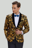 Guld Slim Fit Kostym Herr
