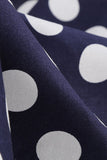 Hepburn Style Polka prickar blå 1950-talsklänning