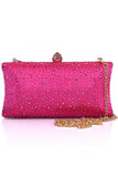 Glittrande Fuchsia Strass Aftonfest Handväska