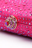 Glittrande Fuchsia Strass Aftonfest Handväska