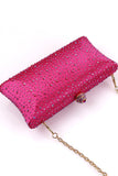 Glittrande Fuchsia Strass Aftonfest Handväska