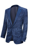 Silm Fit Peak Slag Ljusrosa Jacquard Hemkomstdräkter för män