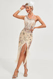 Svart Spaghetti Straps Gatsby Fringed Flapper Klänning