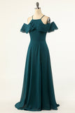 Grön Off-shoulder Balklänning